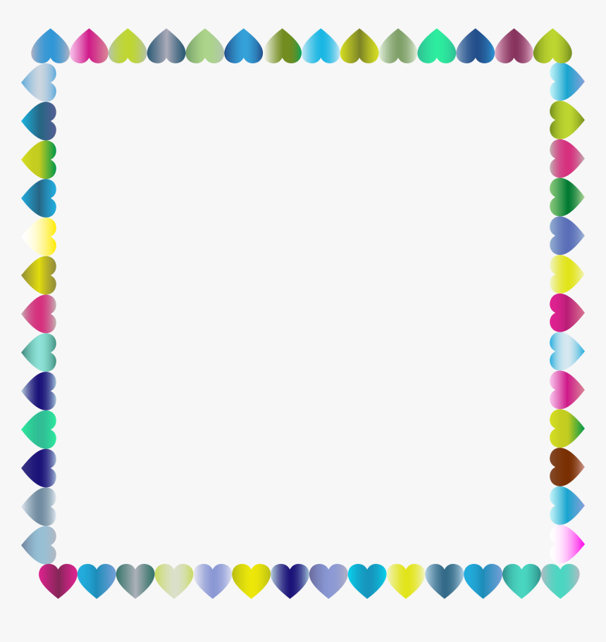 Prismatic Hearts Frame 4 Clip Arts - Downloadable Heart Borders For ...