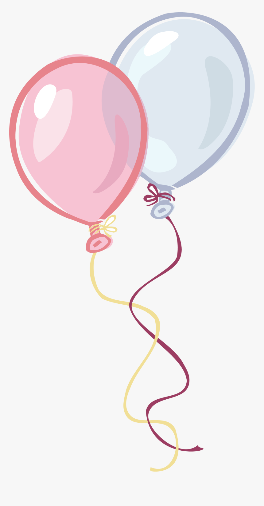 Pink And Blue Birthday - Cartoon Birthday Balloon Png, Transparent Png, Free Download