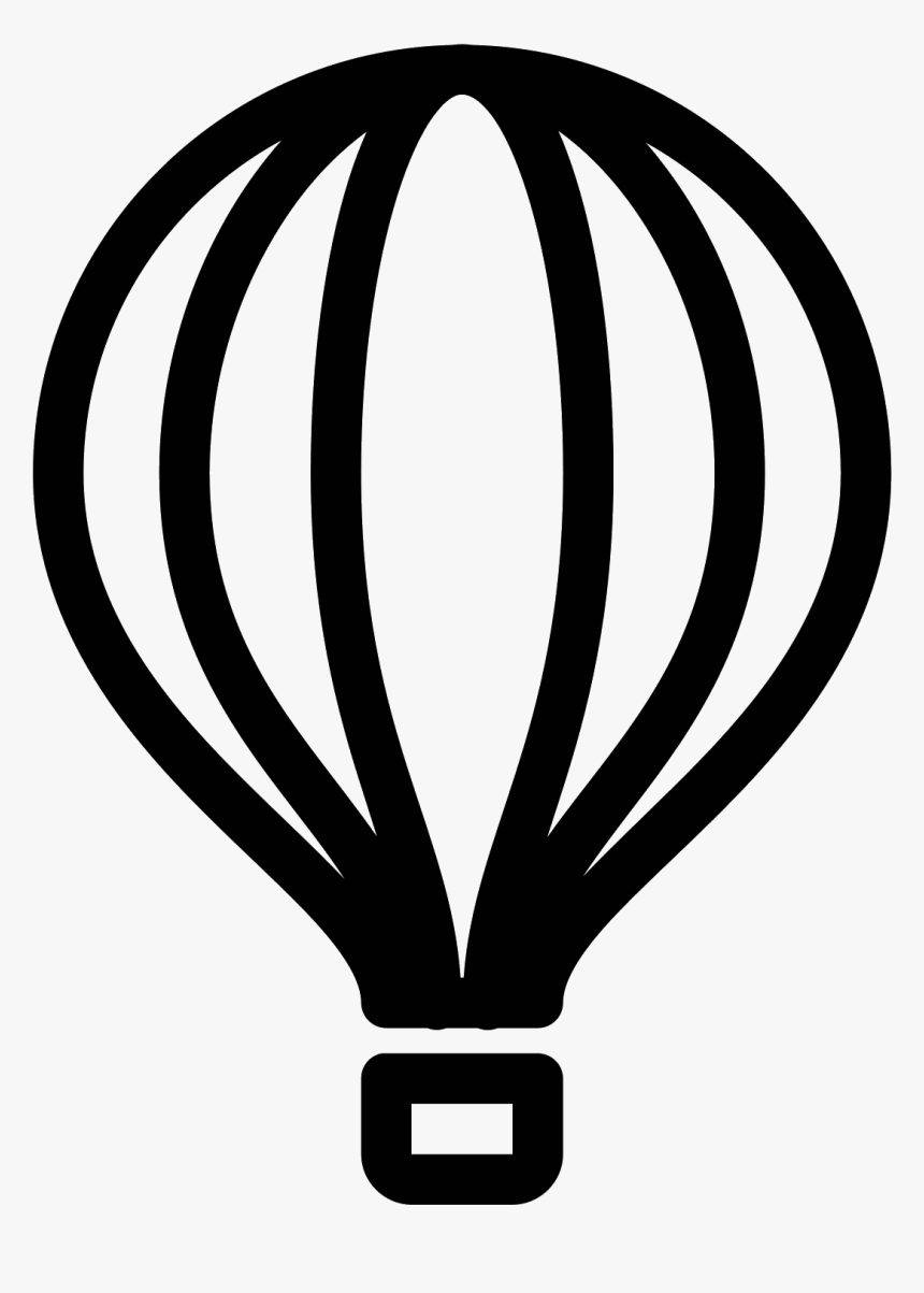 Png Hot Air Balloon Black And White - Hot Air Balloon Icon Png, Transparent Png, Free Download