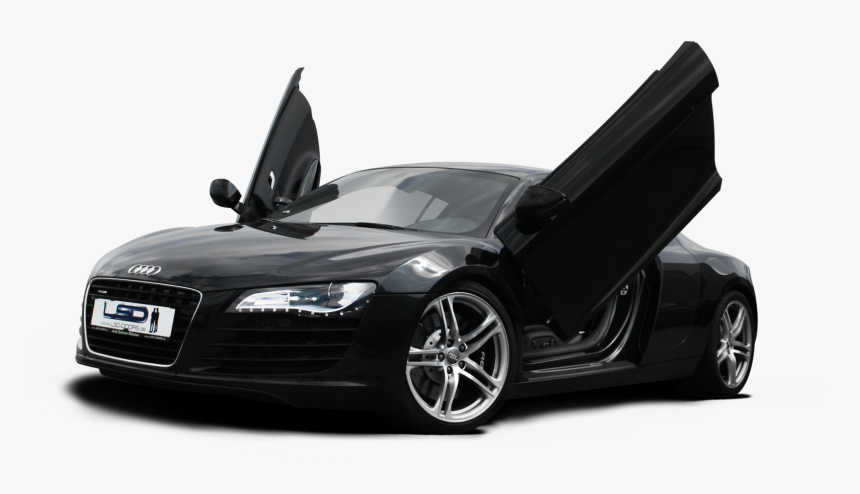 Black R8 Audi Png Car Image - Audi R8 Wing Doors, Transparent Png, Free Download