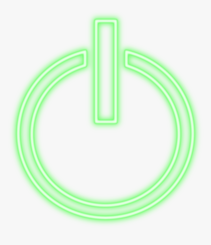 Light Grren Power Button - Neon Power Button Png, Transparent Png, Free Download