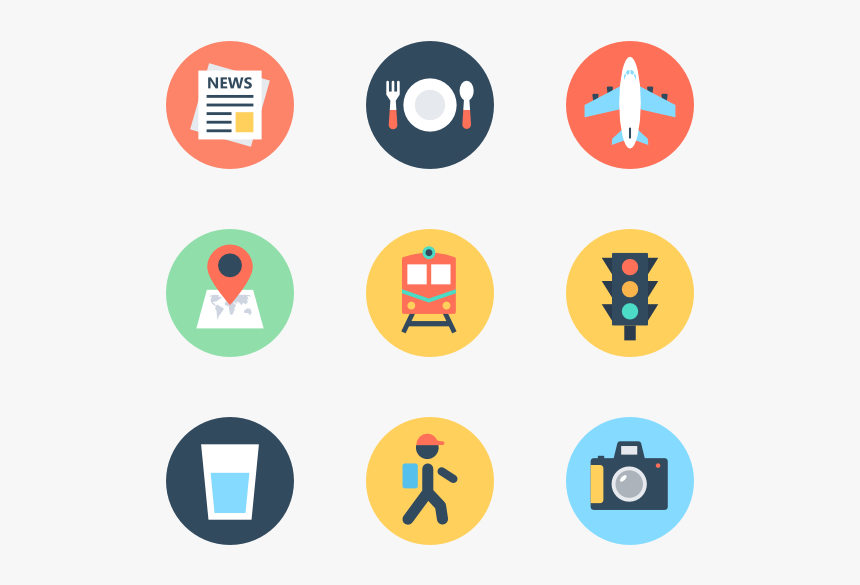 Travel - Flat Travel Icon Png, Transparent Png, Free Download