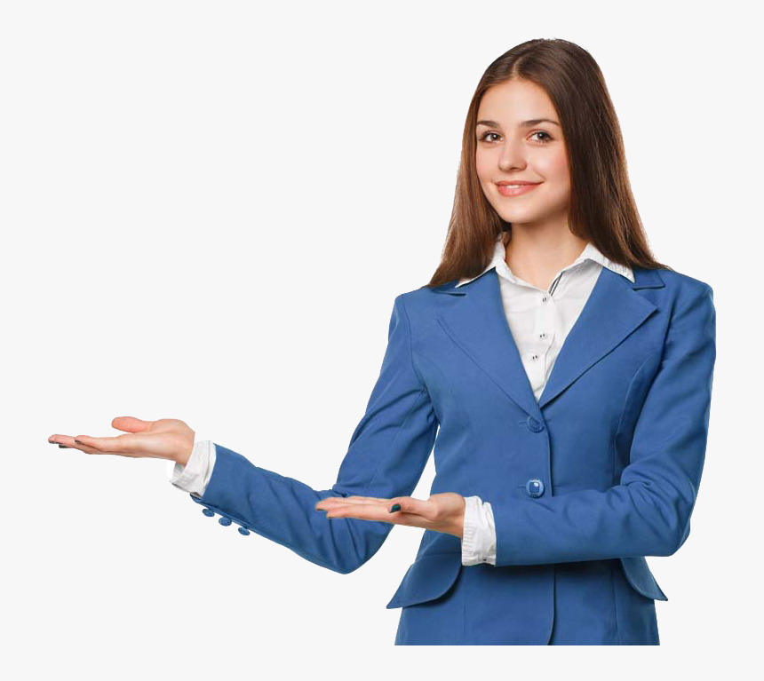 Do Recommended Business Gesture People Free Download - Chica Sonriente Mostrando Algo, HD Png Download, Free Download