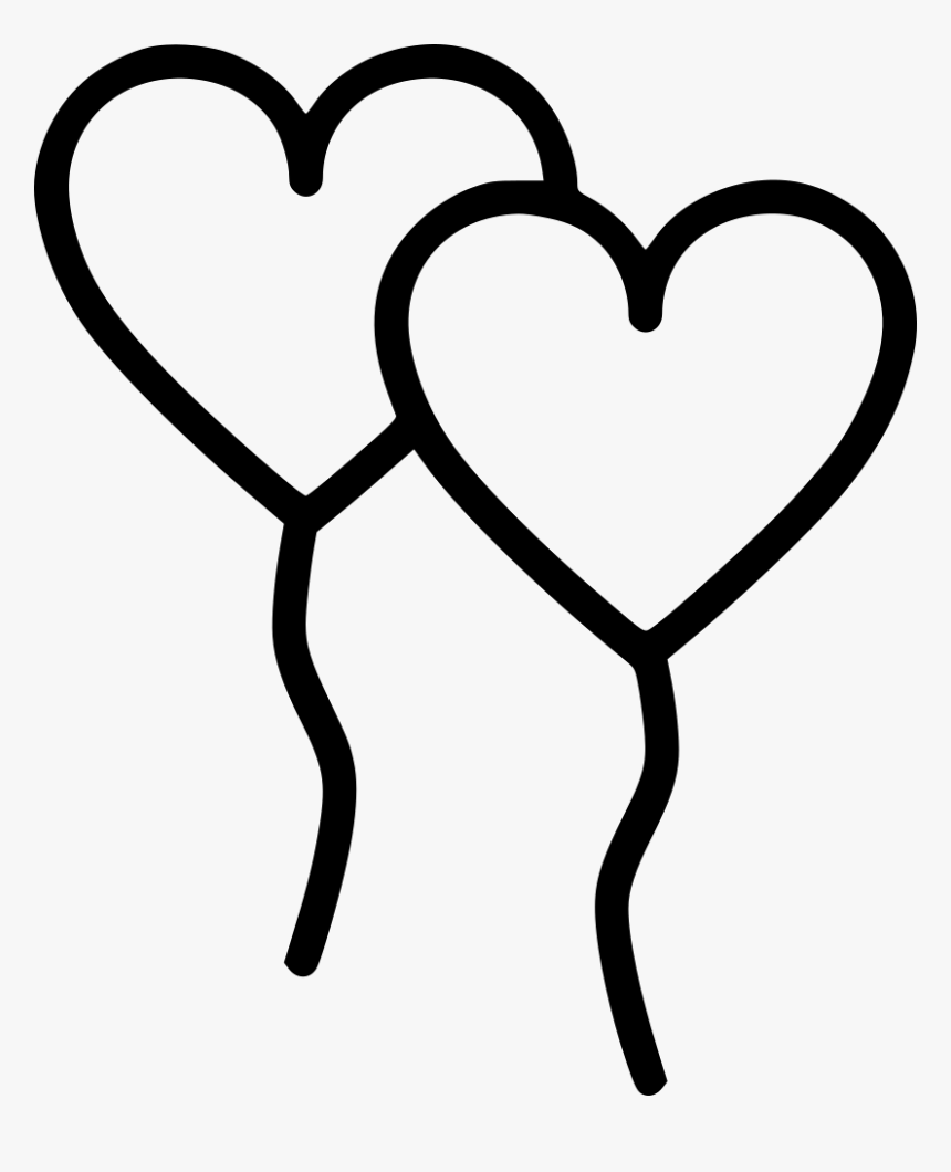 Balloon Heart Celebrate Day - Valentine Balloon Black And White, HD Png Download, Free Download