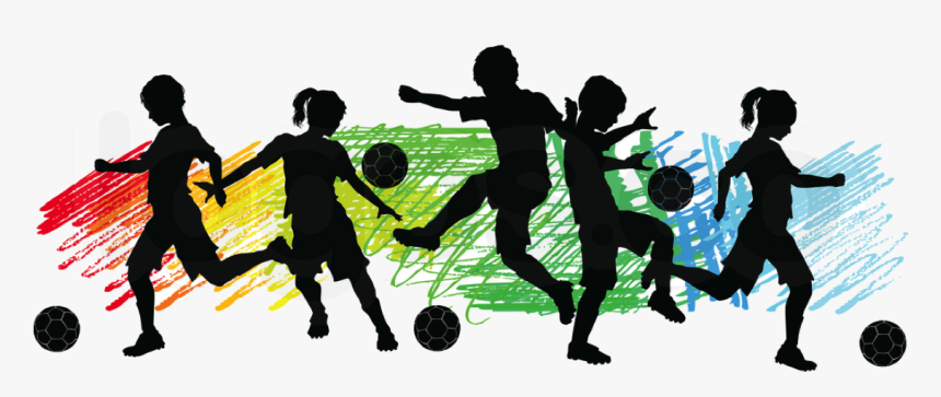 Sports Clipart Intramurals X Transparent Png - Silhouette Kids Soccer, Png Download, Free Download