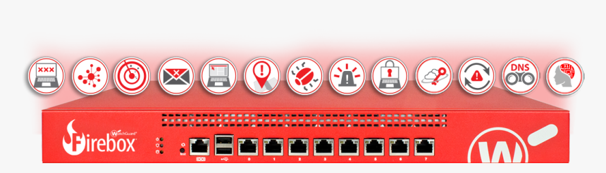 Watchguard Firebox With All Security Service Icons - Watchguard Total Security, HD Png Download, Free Download