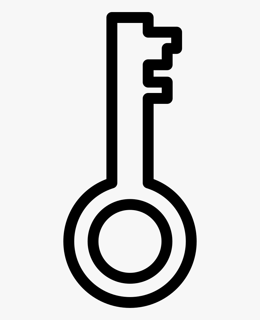 Key Outline Password Interface Symbol Inside A Circle - Key Outline Png, Transparent Png, Free Download