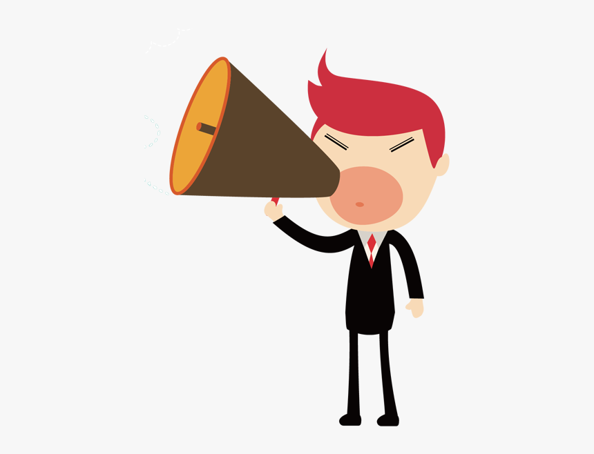 Megaphone Man Png - Man Megaphone Cartoon, Transparent Png, Free Download