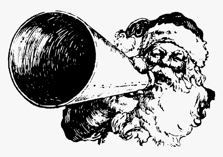 Santa With A Megaphone Clip Arts - Vector Graphics, HD Png Download, Free Download