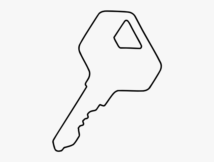 Basic Small Key Outline - Drawing, HD Png Download - kindpng