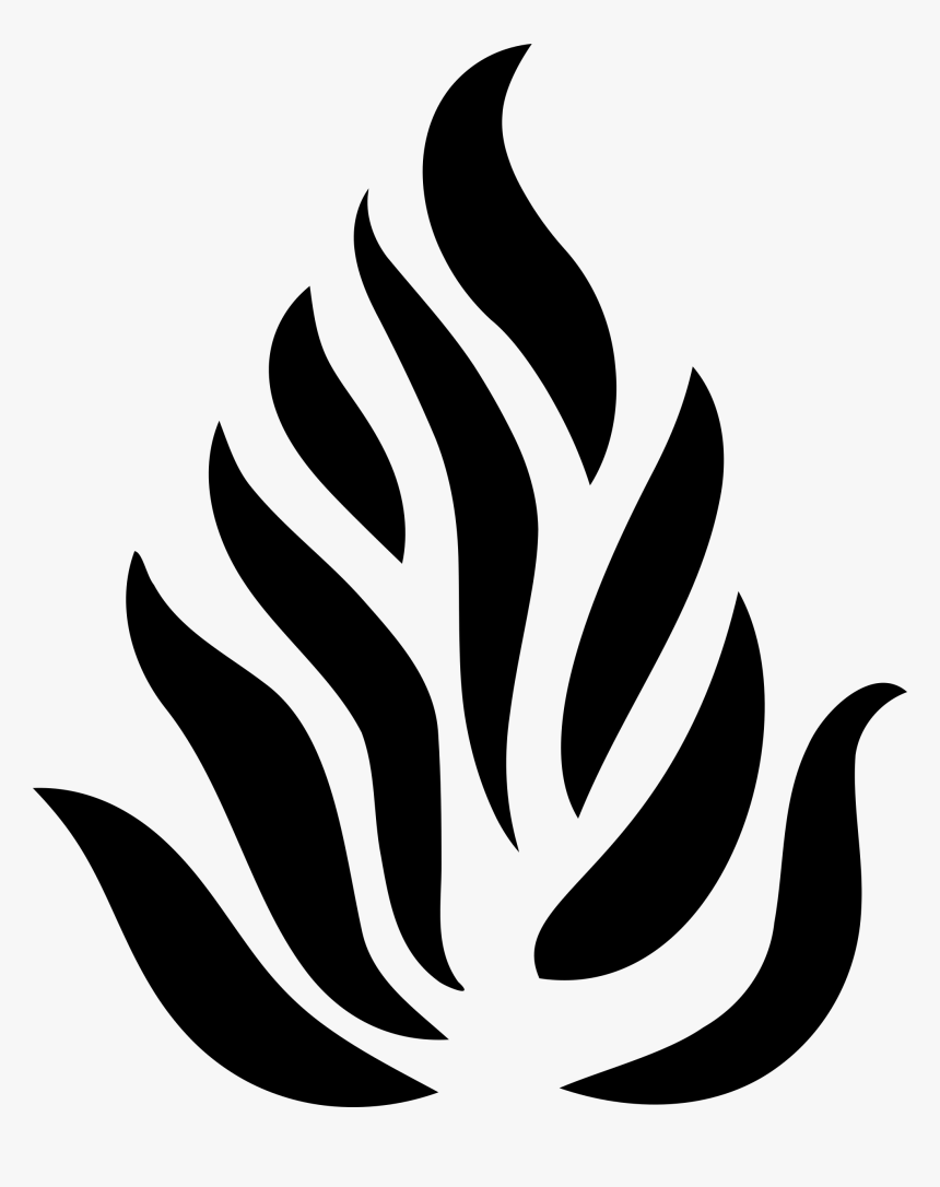 Fire Clipart Outline - Black And White Flame Outline, HD Png Download, Free Download