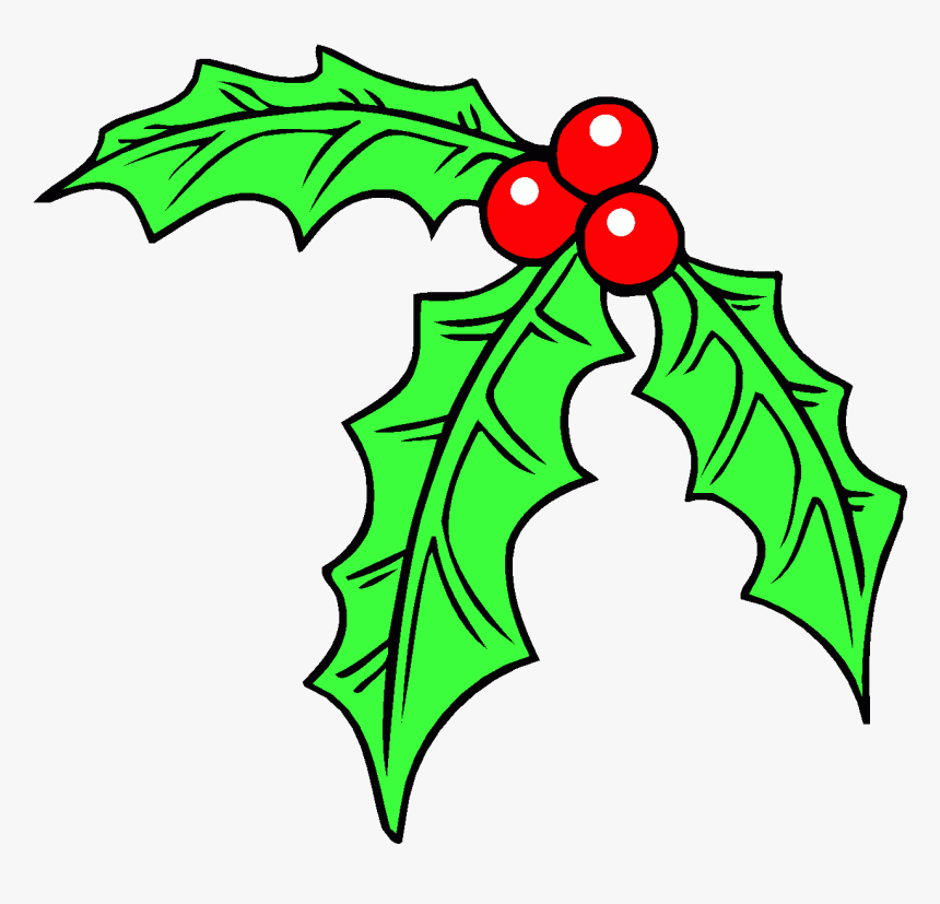 Holly Leaf Christmas Clip Art Borders Clipart Library - Muérdago Para Colorear, HD Png Download, Free Download