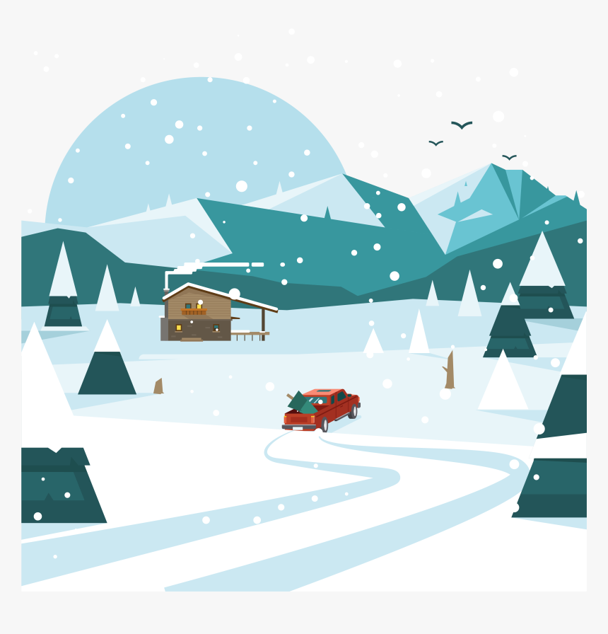 Clip Art Free Landscape Transprent Png Free Download - Snowy Landscape Flat, Transparent Png, Free Download
