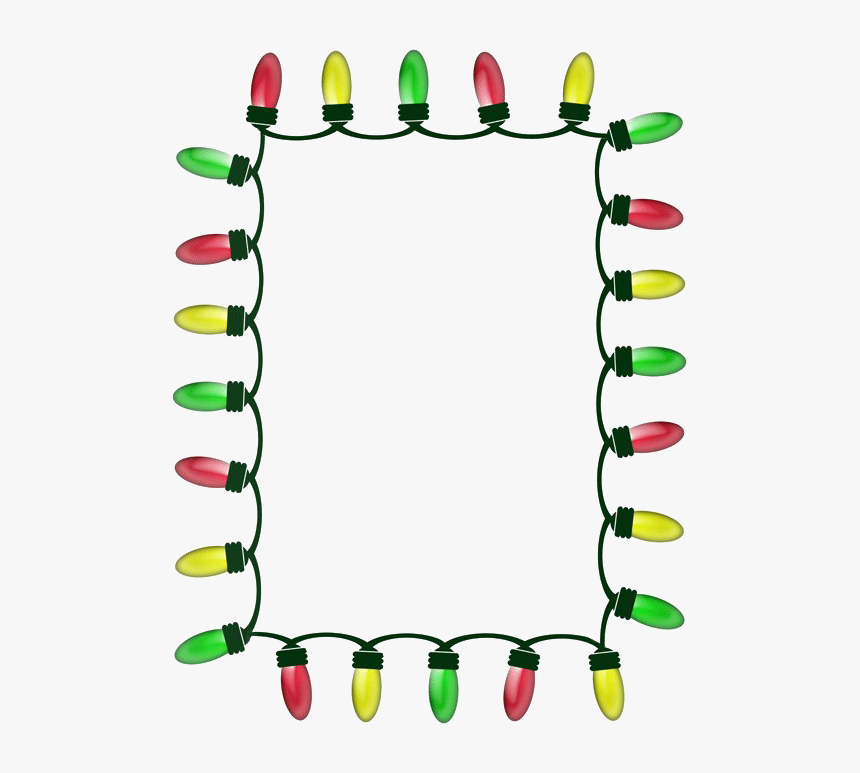 Christmas Lights Border Png Clipart - Holiday Frame Clip Art, Transparent Png, Free Download