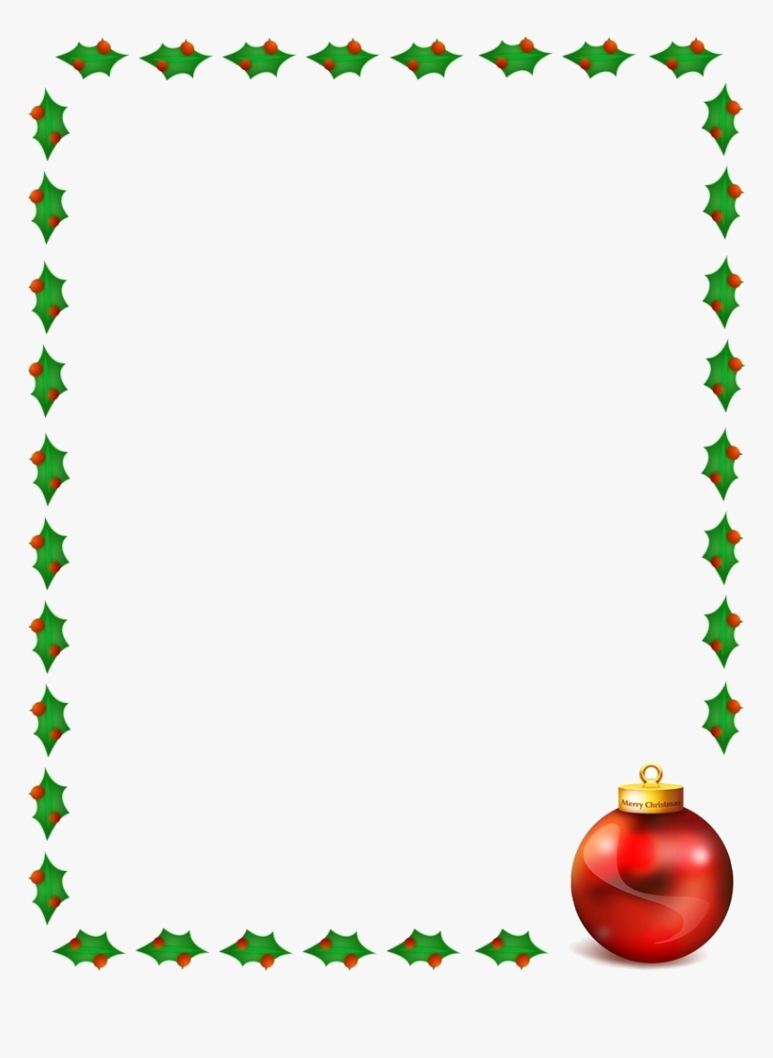 Christmas Border Clipart Images Free Best On Transparent - Christmas Word Document Borders, HD Png Download, Free Download