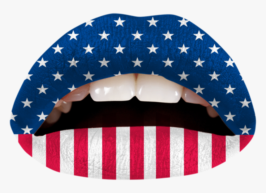 Transparent American Flags Clipart - American Flag Lip Tattoo, HD Png Download, Free Download