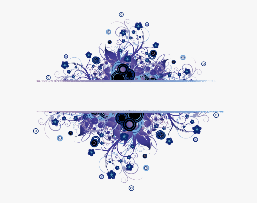 Transparent Swirl Flower Clipart - Flower Blue Frame Png, Png Download, Free Download