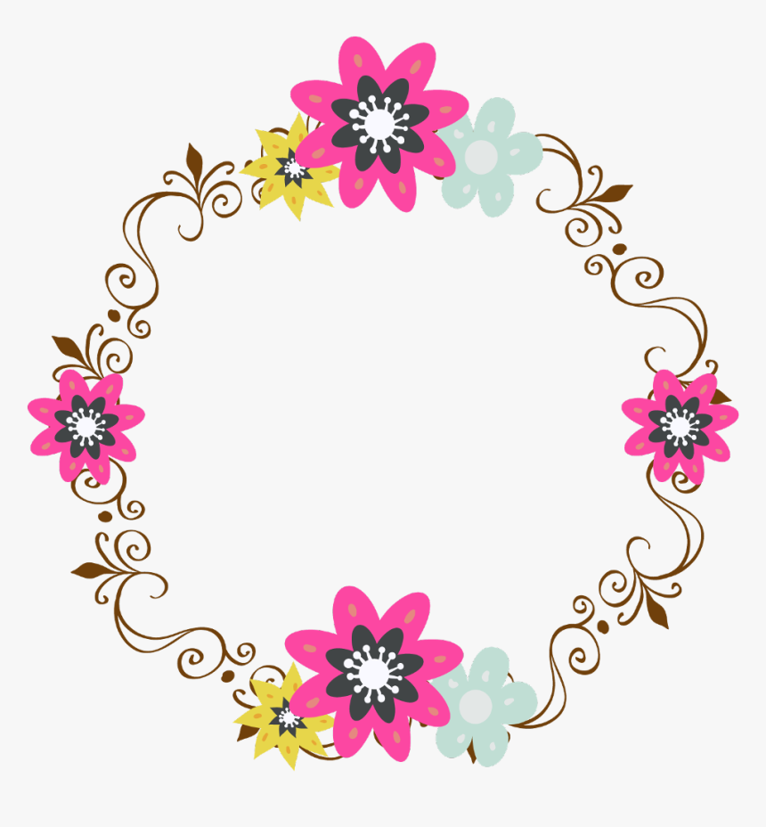 #flowers #swirls #flowerwreath #wreath #border #frame - Watercolor Painting, HD Png Download, Free Download