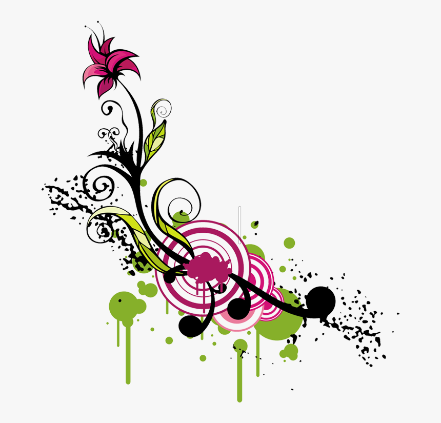 Colorful Flower Swirls Png, Transparent Png, Free Download