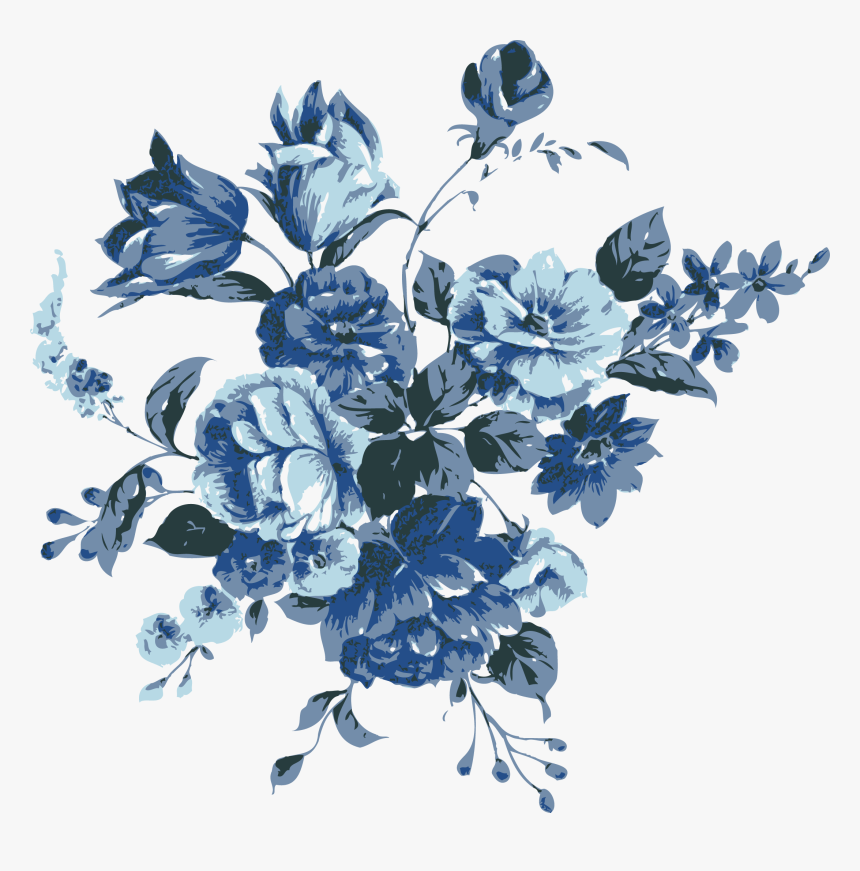 Flower Blue Clip Art - Blue Flower Vector Free, HD Png Download, Free Download