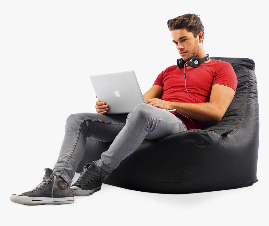 Sitting On Bean Bag Png, Transparent Png, Free Download