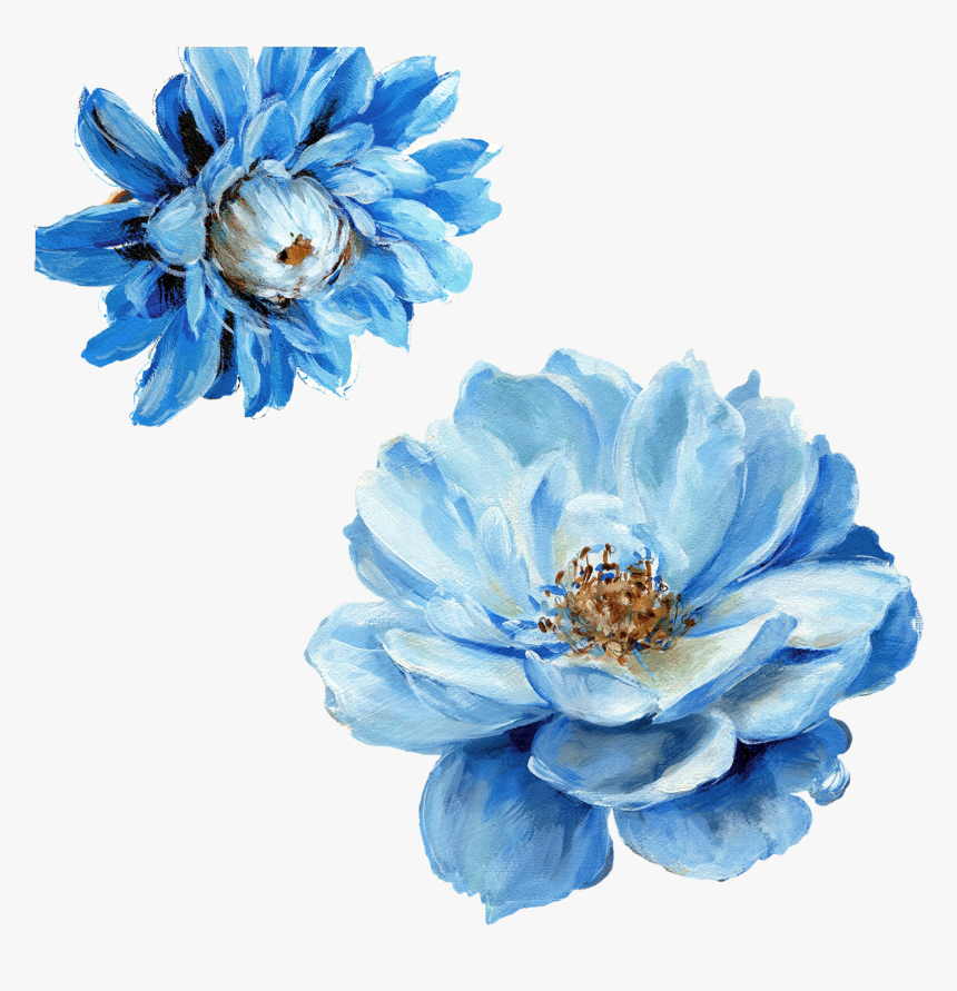 Transparent Blue Flowers Clipart Transparent Blue Watercolor Flowers Hd Png Download Kindpng