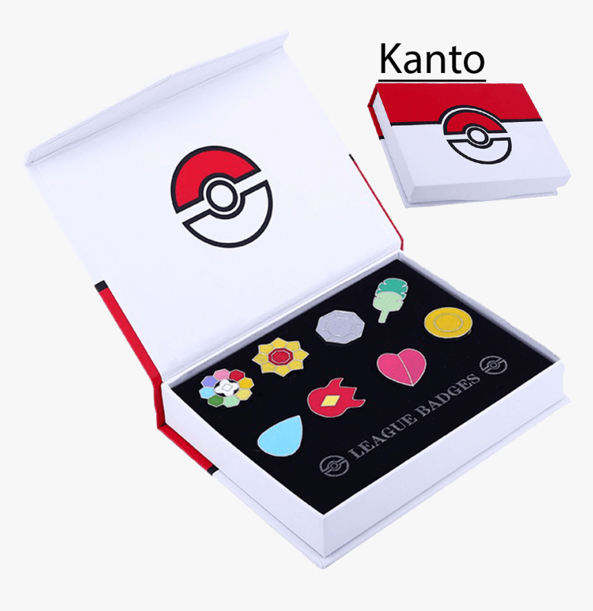 Pokemon Trainer Gym Badge Sets - Pokemon Kanto Badges Box, HD Png Download, Free Download