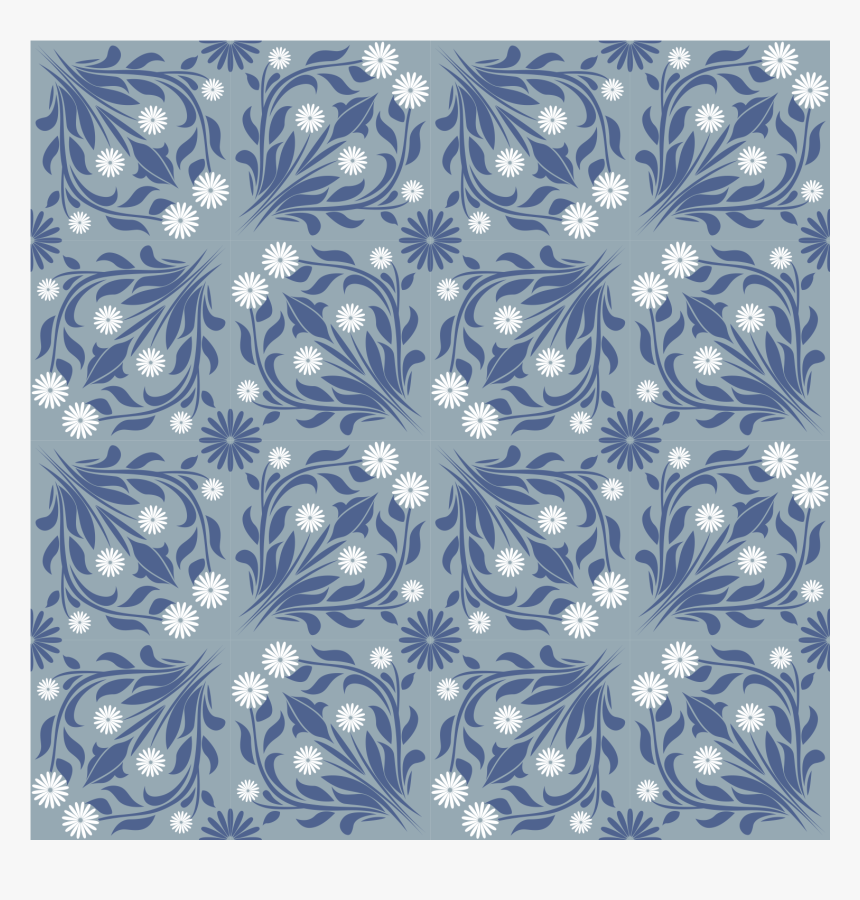 Blue Plant Pattern Shading Square Continuous Png And - Portable Network Graphics, Transparent Png, Free Download