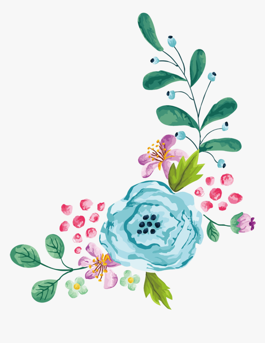 Blue Peoplepng Com - Transparent Background Floral Border, Png Download, Free Download