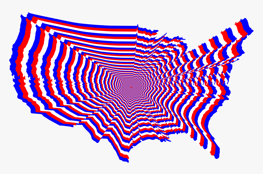 Red White And Blue Us Map Outline Zoom Clip Arts - Red White And Blue Usa, HD Png Download, Free Download
