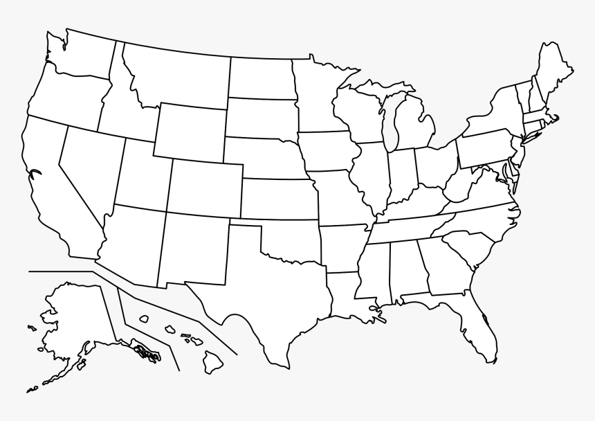 Outline Map Of Usa, HD Png Download, Free Download