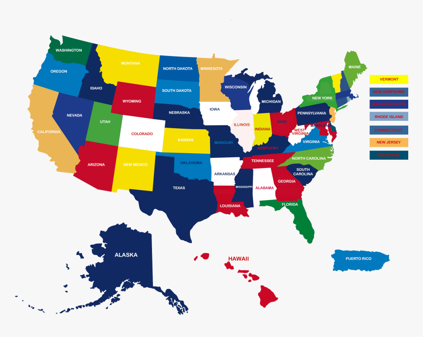 United States Map Capital City U - Population By State 2019, HD Png Download, Free Download