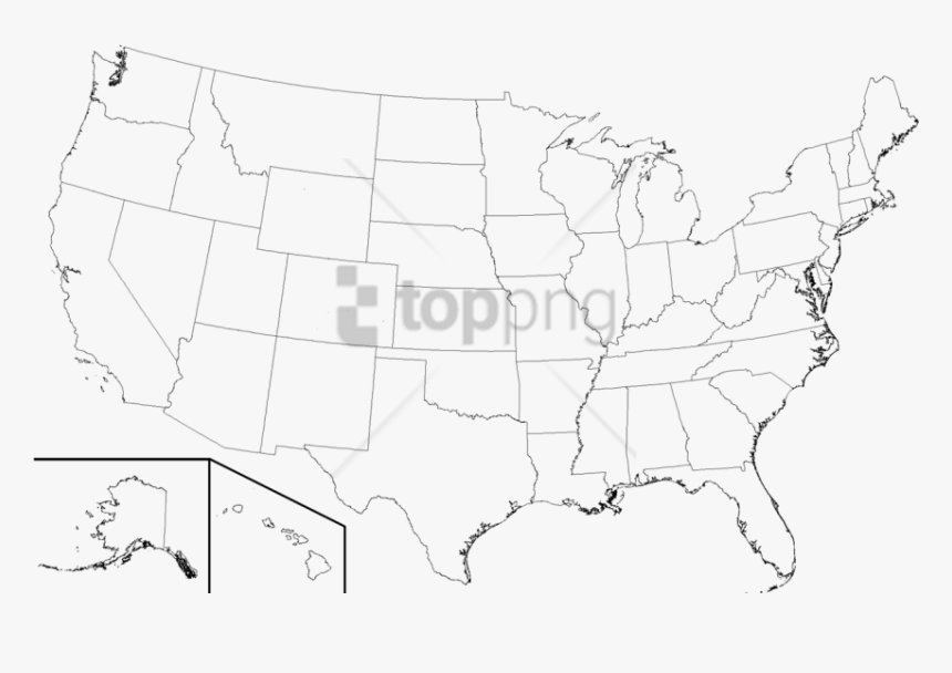 United States Map Transparent Background - High Resolution Us Map Outline, HD Png Download, Free Download