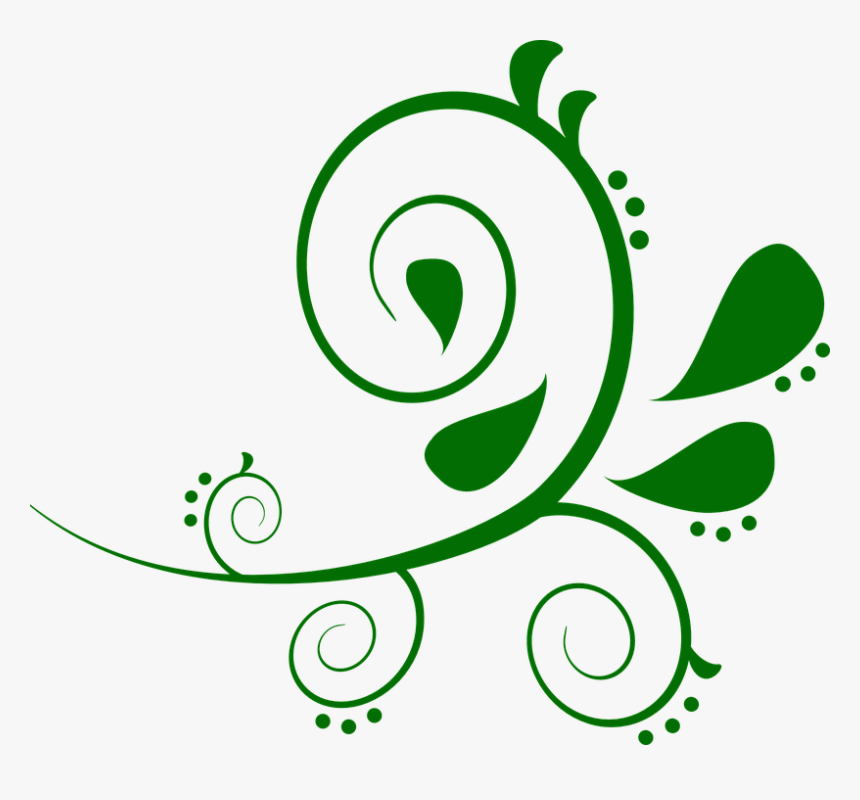 Transparent Ramas Vectores Png - Green Swirls Clip Art, Png Download, Free Download