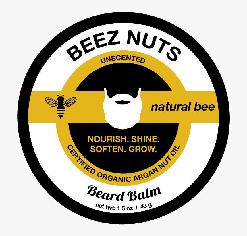 Natural Bee Beard Balm Label Front, HD Png Download, Free Download