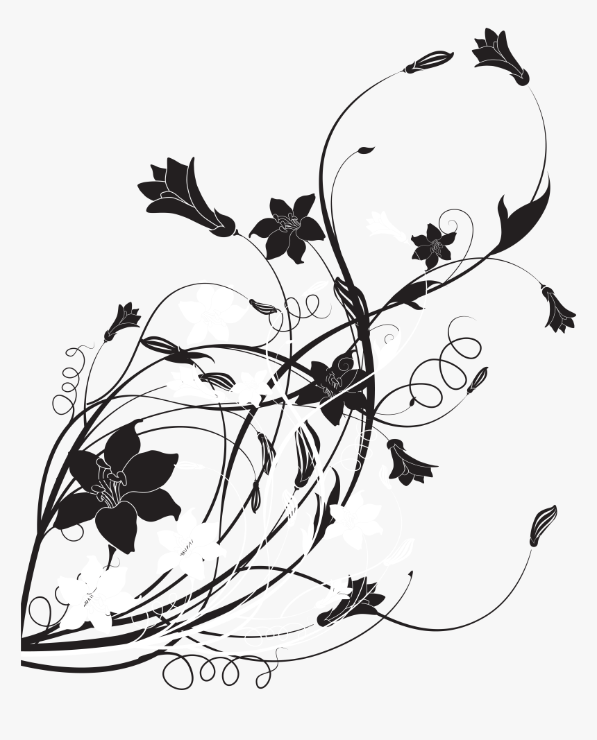 Floral Clipart Black And White Clipart Images Gallery, HD Png Download, Free Download