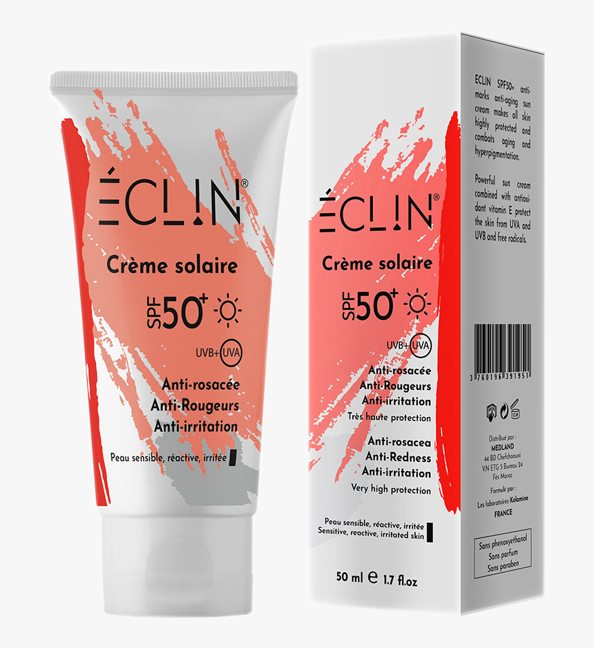 Eclin Dermatologie Creme Solaire Spf50 Anti Rougeur, HD Png Download, Free Download