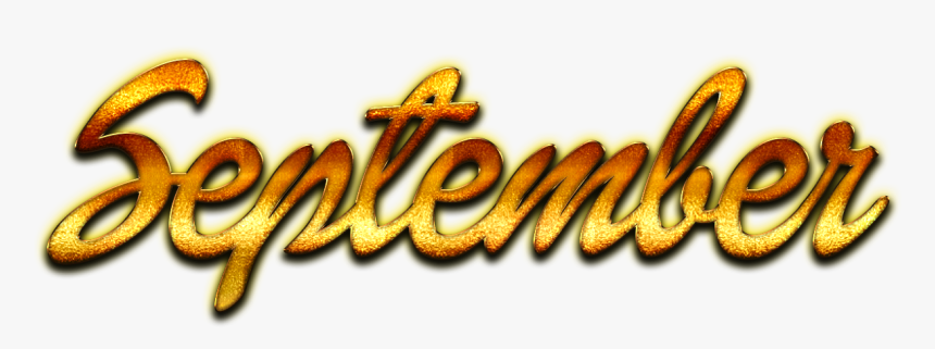 September Golden Letters Name Png, Transparent Png, Free Download