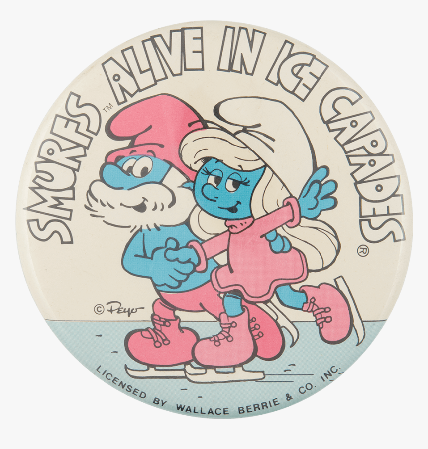 Smurfs Alive In Ice Capades Event Button Museum, HD Png Download, Free Download