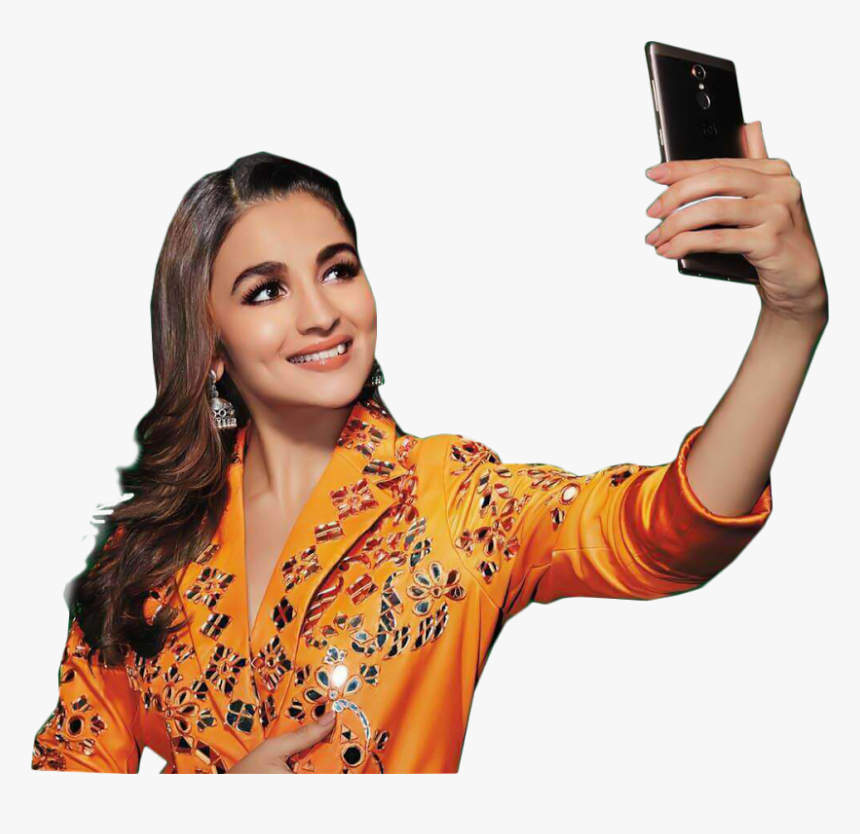 Alia Clicking Selfie With Png, Transparent Png, Free Download