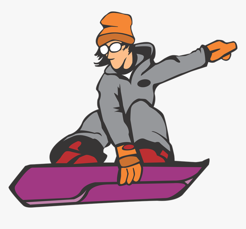 Cartoon, Snowboard, Sport, Winter, Teen, Hat, Flying, HD Png Download, Free Download