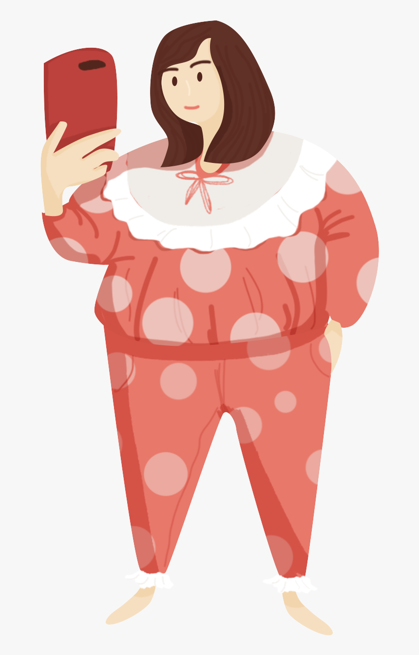 Cartoon Pajamas Girls Selfie Png And Psd, Transparent Png, Free Download