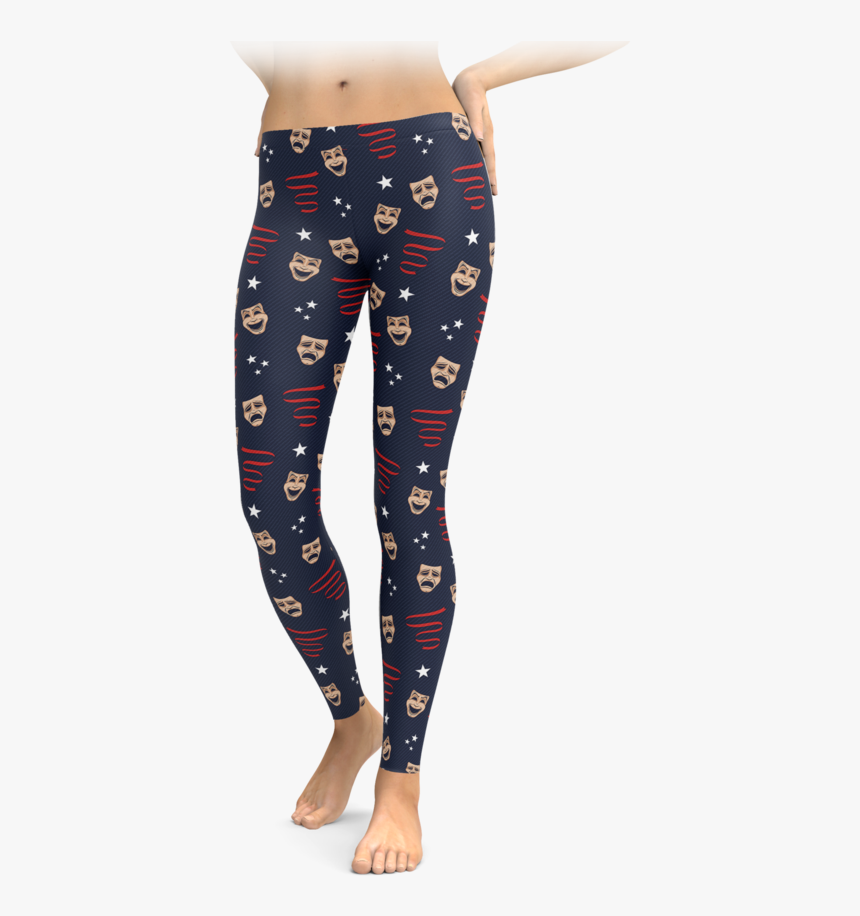 Download Comedy & Tragedy Mask Leggings - Santas Pants, HD Png Download, Free Download