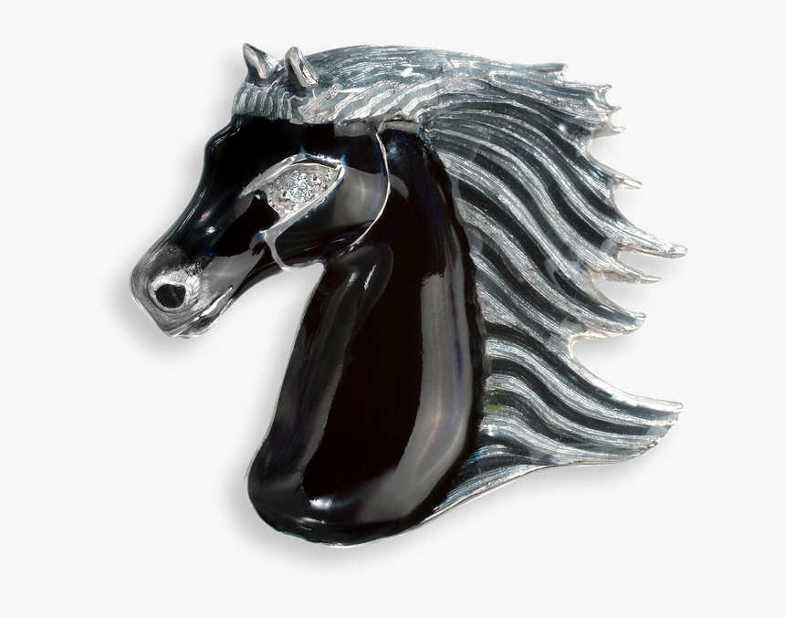 Nicole Barr Designs Sterling Silver Brooch Horse Black - Png Transparent Horse Silver Head, Png Download, Free Download