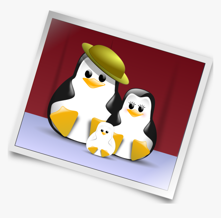 Cute Penguin Family Portrait Round Ornament - Clipart Photograph, HD Png Download, Free Download