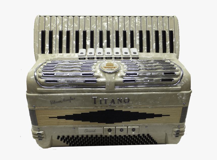 Titano Palmer Hughes Grand Pearl White 120 Bass Accordion - Titano 120 Bass Accordion, HD Png Download, Free Download