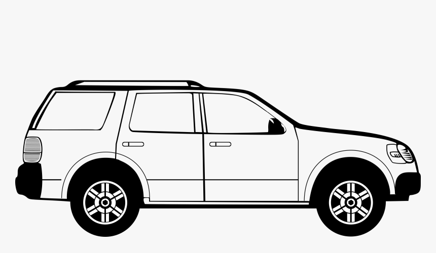 Car Black Car Clip Art Black And White Images Download - Side View Of Car Clipart, HD Png Download, Free Download