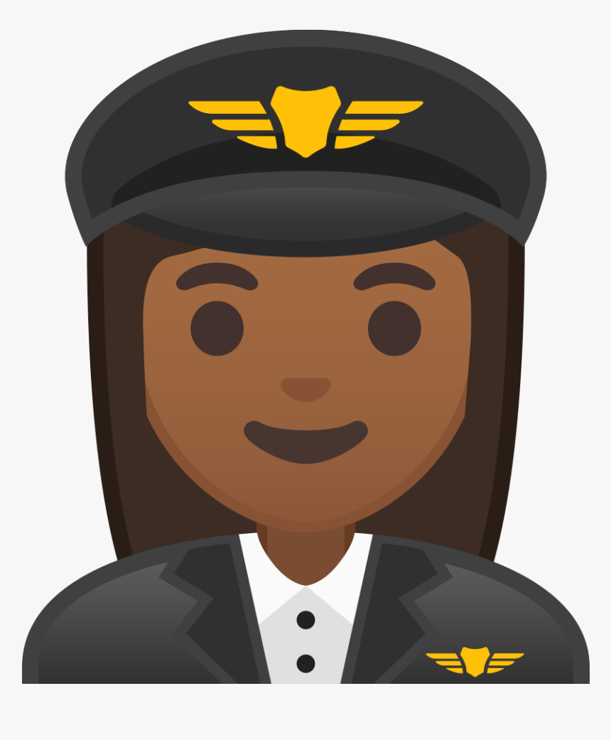 Woman Pilot Medium Dark Skin Tone Icon - Emoji Piloto, HD Png Download, Free Download