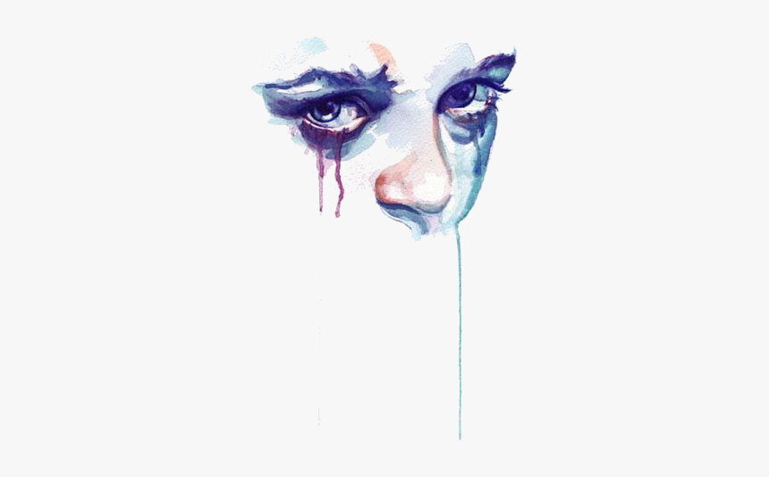 #face #paint #sad #aesthetic #color #tears #girl #shade - Marion Bolognesi, HD Png Download, Free Download