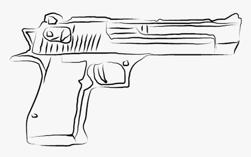 Sketch Of A Desert Eagle, Painted On Ipad - Desert Eagle Drawing Png, Transparent Png, Free Download